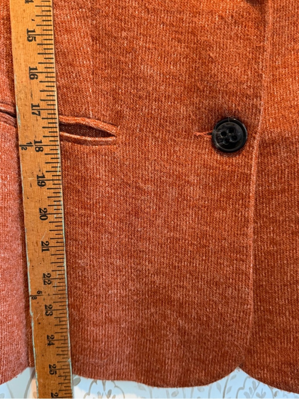 Anthropologie Cartonnier Women’s Small Rust Orange Knit Blazer Jacket Academia - Picture 6 of 11